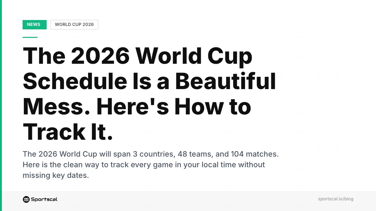 2026 world cup sports calendar
