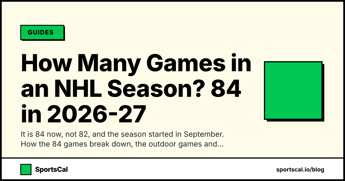 How Many Games in an NHL Season? 84 in 2026-27