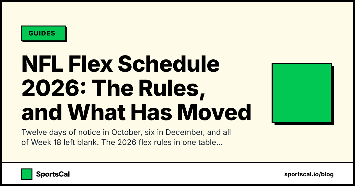 NFL Flex Schedule 2026: The Rules, and What Has Moved